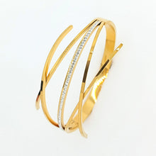 Load image into Gallery viewer, Gold Crystal Multi Layer Bangle ( VIP 57G)
