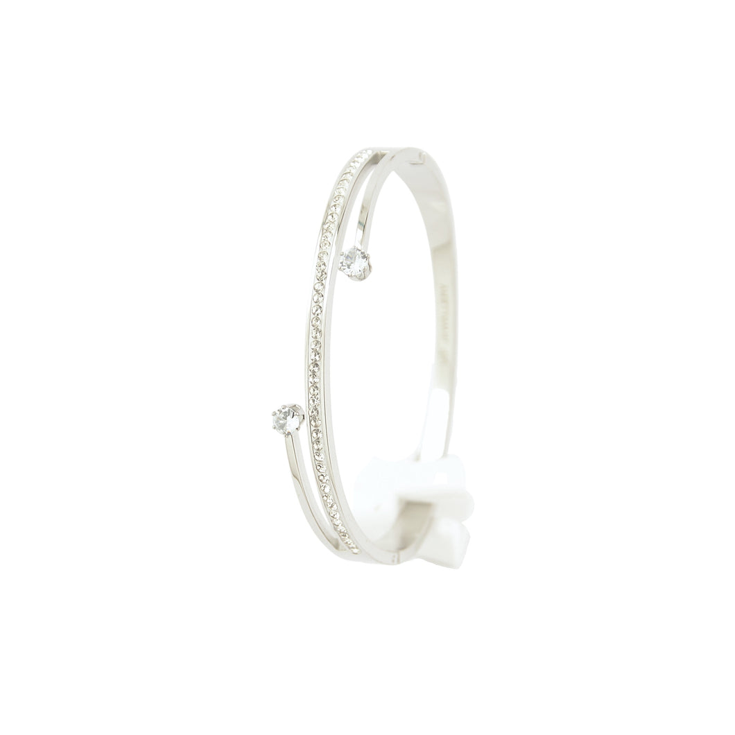 Silver Crossover Crystal Bangle (VIP52)