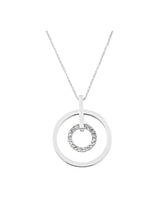 Load image into Gallery viewer, Crystal Double Circle Drop Necklace (VIP 42)
