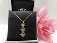Load image into Gallery viewer, Gold Crystal Triple Drop Pendant (VIP 37G)
