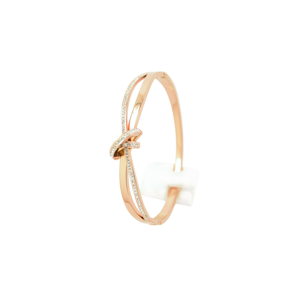 Rose Crystal Knot Bangle (VIP60R)