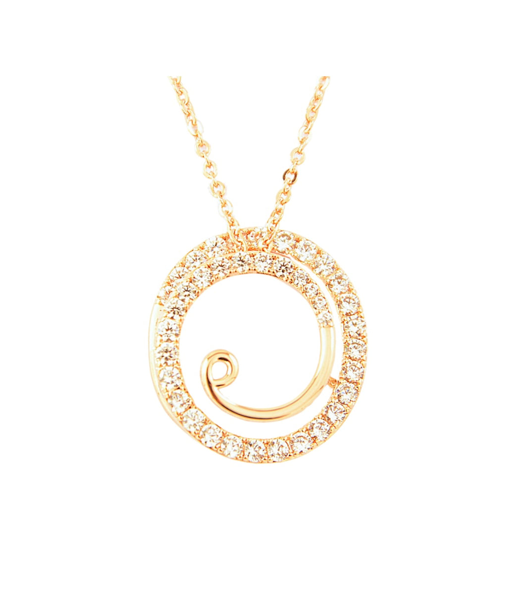 Rose Crystal Swirl Pendant (VIP 1R)