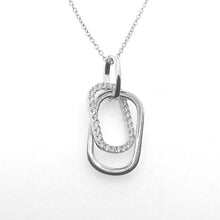 Load image into Gallery viewer, Rhodium plated zirconia interlinked necklace (VIP20)
