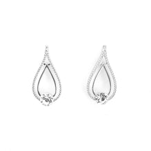 Load image into Gallery viewer, Rhodium plated silver crystal Teardrop Earrings (VIP54)

