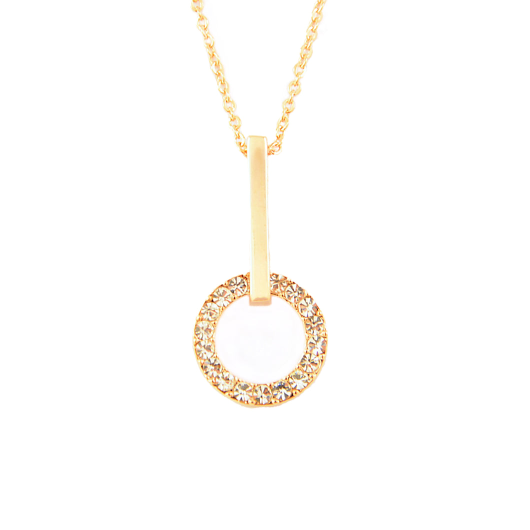 Rose Gold Crystal Drop Necklace (VIP 13R)