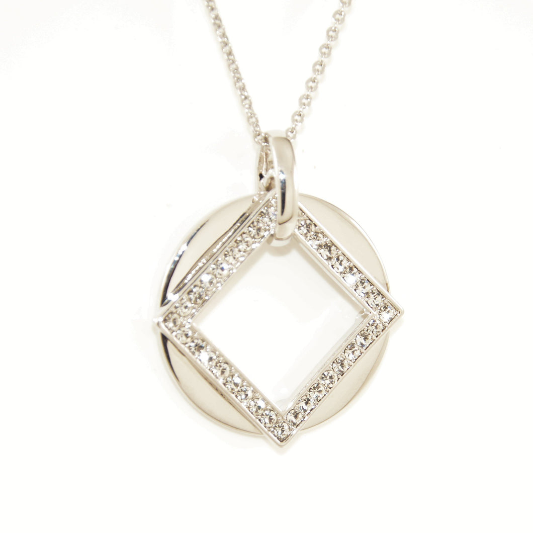 Silver Onset Square Crystal Necklace (VIP 4)