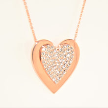Load image into Gallery viewer, Rose Gold Crystal Onset Heart Necklace (Vip 3R)
