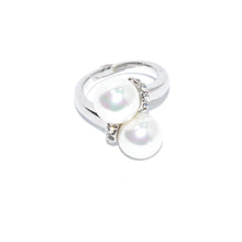Load image into Gallery viewer, Brilliant Cut Crystal Pearl Ring (Design R25)
