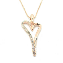 Load image into Gallery viewer, Rose Gold Crystal Open Heart Necklace (VIP 45R)
