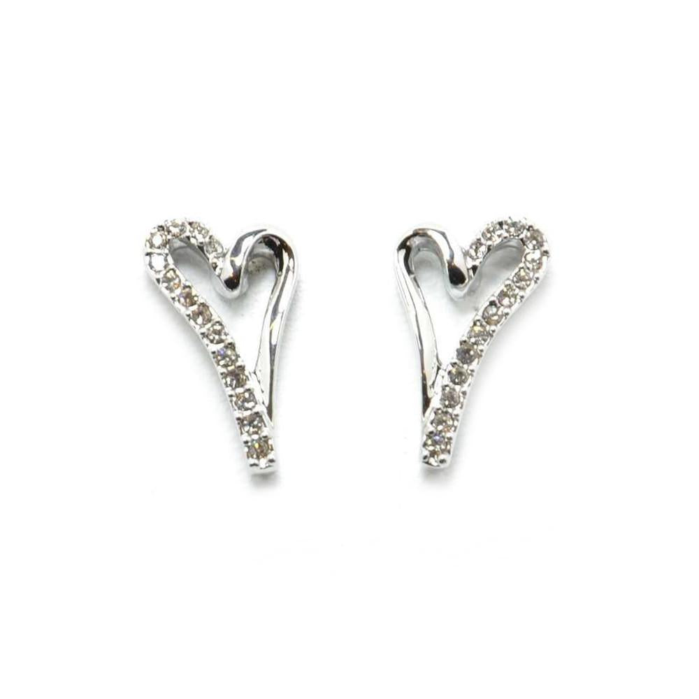 Crystal Open Heart Stud Earrings (VIP62)