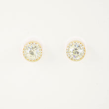 Load image into Gallery viewer, Gold Crystal Raised Stud Earrings ( VIP 26G)
