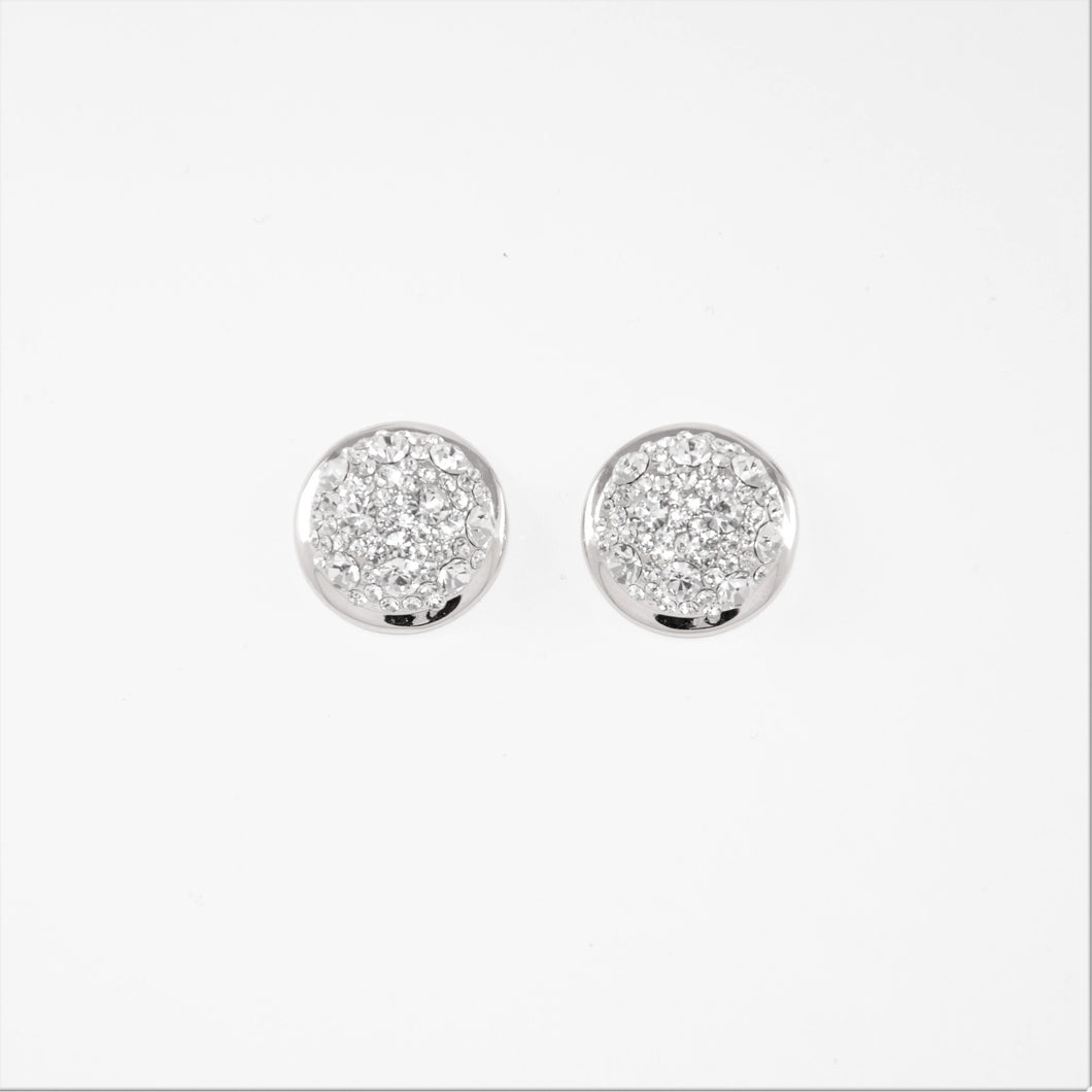 Crystal Pave' Button Stud Earrings (VIP 29)
