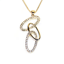 Load image into Gallery viewer, Gold Crystal Triple Interlinked Oval Necklace ( VIP39G)
