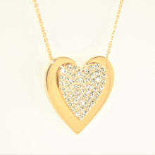 Load image into Gallery viewer, Gold Crystal Onset Heart Necklace (VIP 3G)
