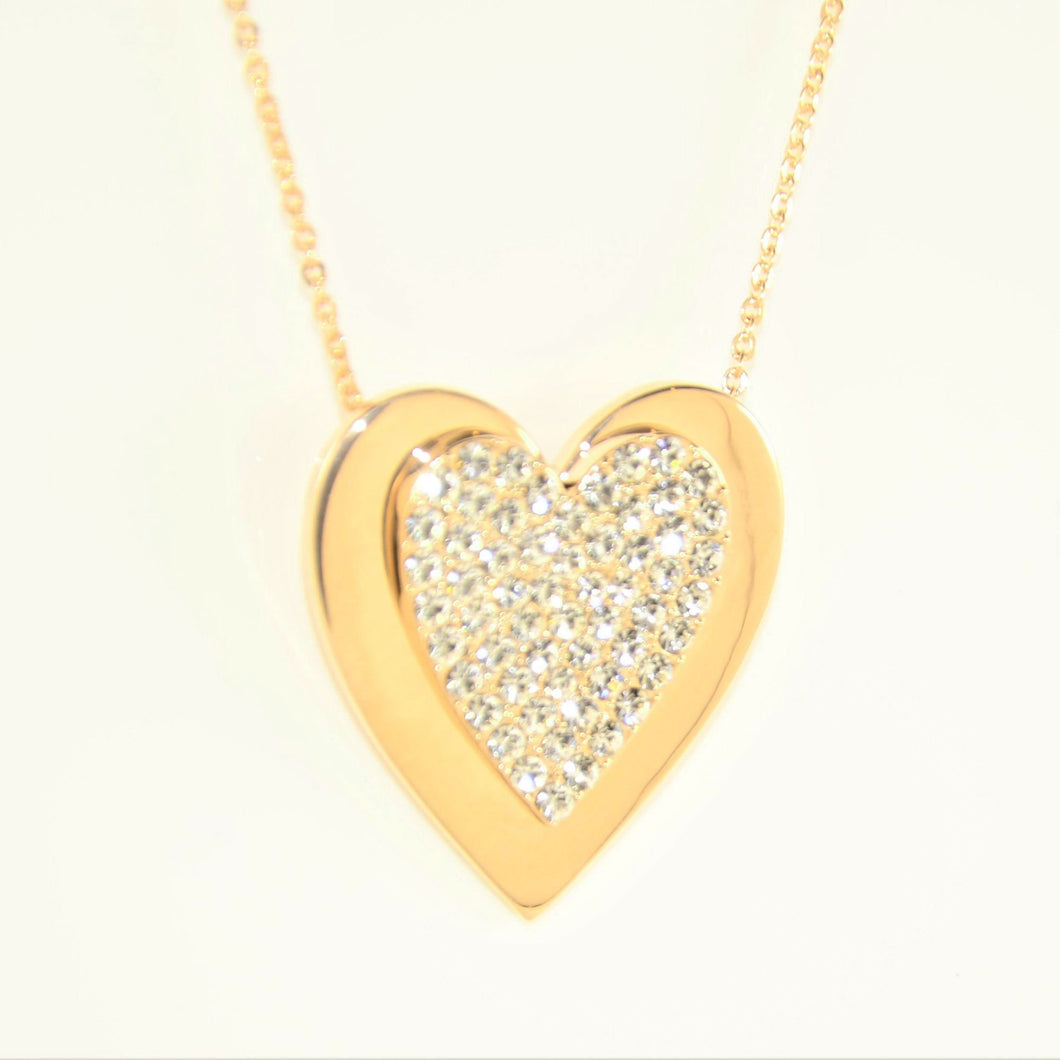 Gold Crystal Onset Heart Necklace (VIP 3G)
