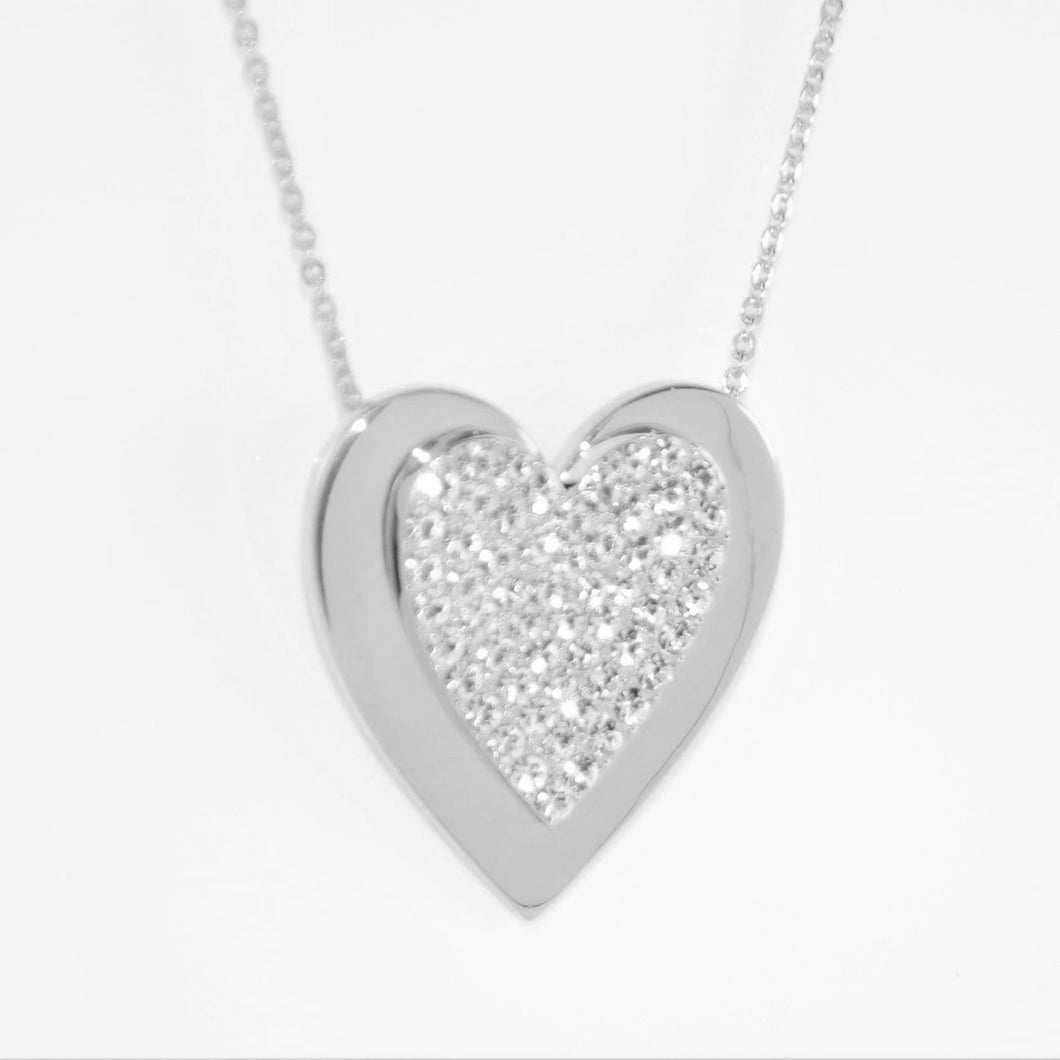Silver Crystal Onset Heart Necklace (VIP 3)