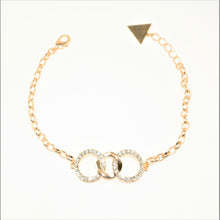 Load image into Gallery viewer, Gold Crystal Triple Circle Bracelet (Vip 41G)
