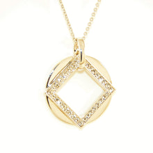 Load image into Gallery viewer, Gold Onset Square Crystal Necklace (VIP 4G)
