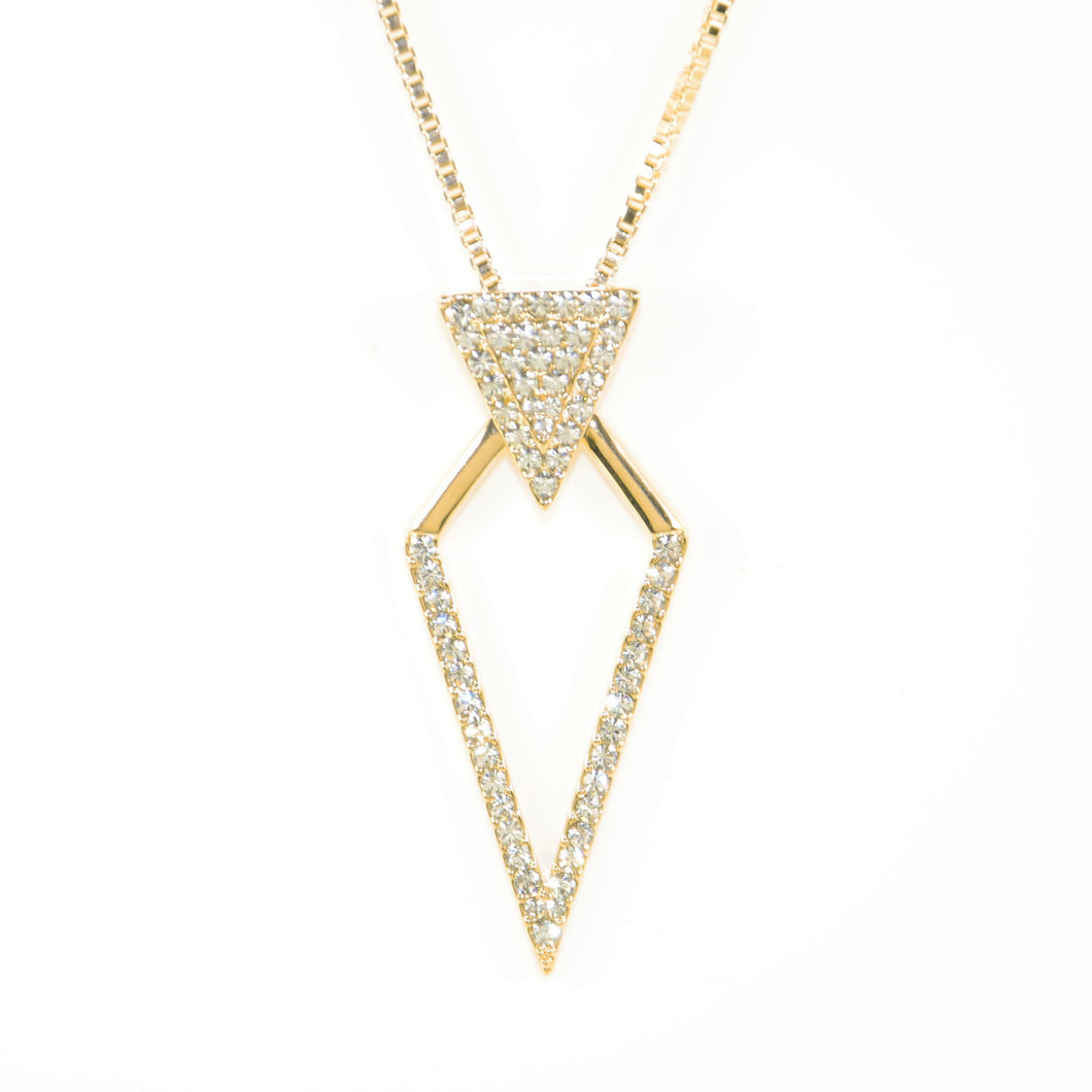 Gold Crystal Diamond Design Necklace ( VIP 6G)