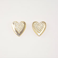 Load image into Gallery viewer, Gold Crystal Onset Heart Stud Earrings (VIP74G)
