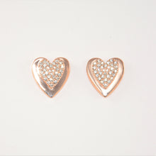 Load image into Gallery viewer, Rose Gold Crystal Onset Heart Stud Earrings (VIP 74R)
