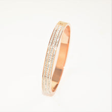 Load image into Gallery viewer, Rose Gold Triple Line Bangle With Crystal Stones (Vip 84R)
