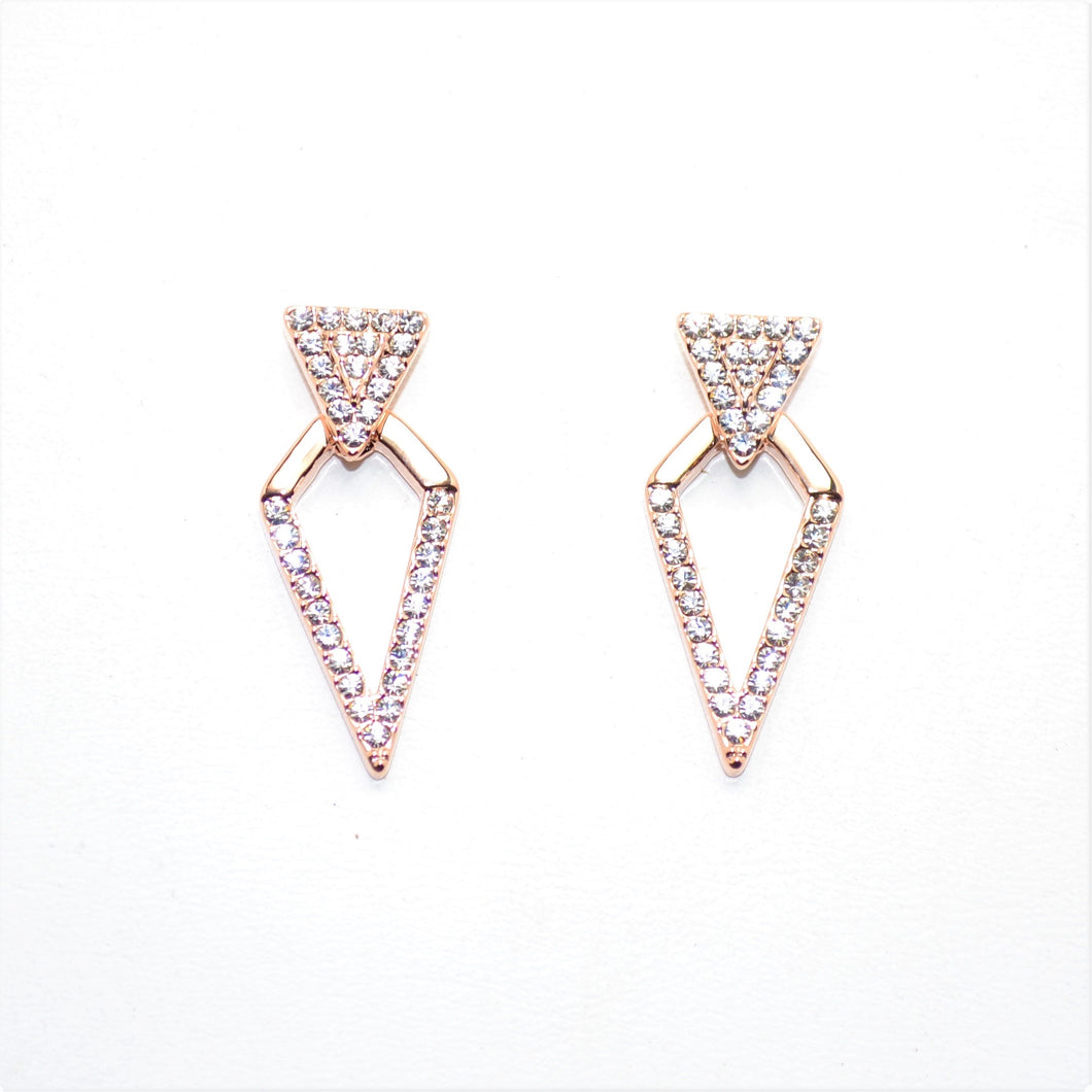 Rose Gold Crystal Diamond Design Earrings (VIP 8R)
