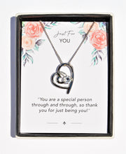 Load image into Gallery viewer, Just For You Sentiment Heart Necklace
