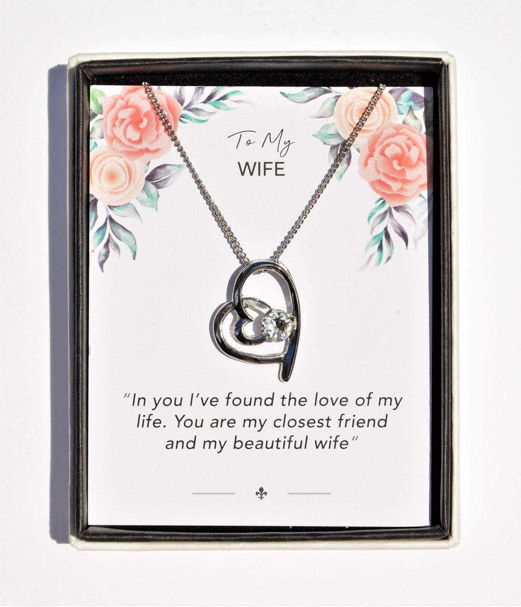 Wife Sentiment Heart Necklace