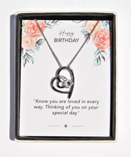 Load image into Gallery viewer, Happy Birthday Sentiment Heart Necklace
