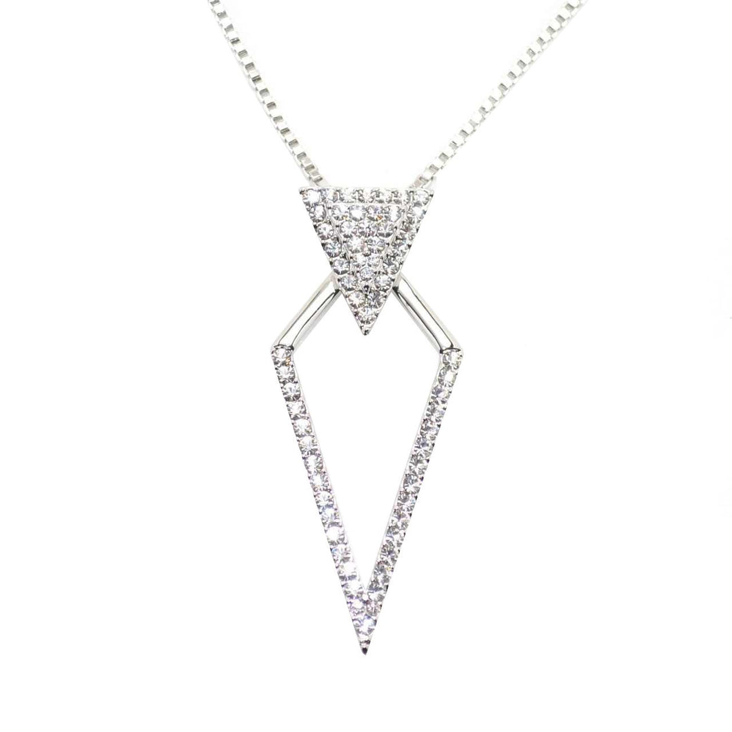Silver Crystal Diamond Design Necklace (VIP 6)