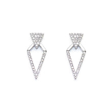Load image into Gallery viewer, Silver Crystal Diamond Design Earrings (VIP 8)
