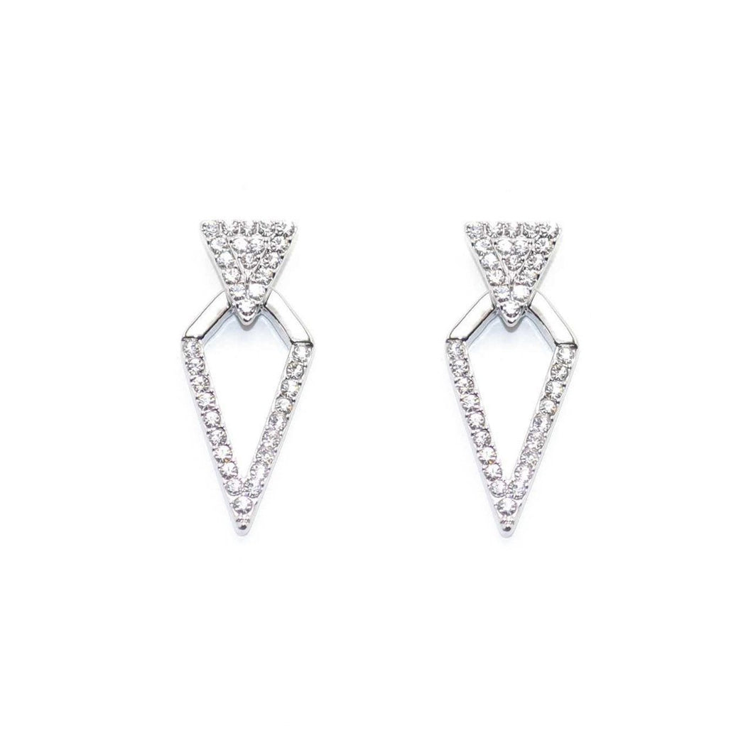 Silver Crystal Diamond Design Earrings (VIP 8)