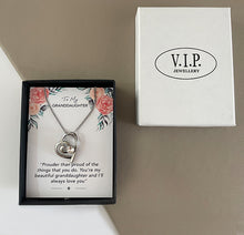 Load image into Gallery viewer, Granddaughter Sentiment Heart Necklace
