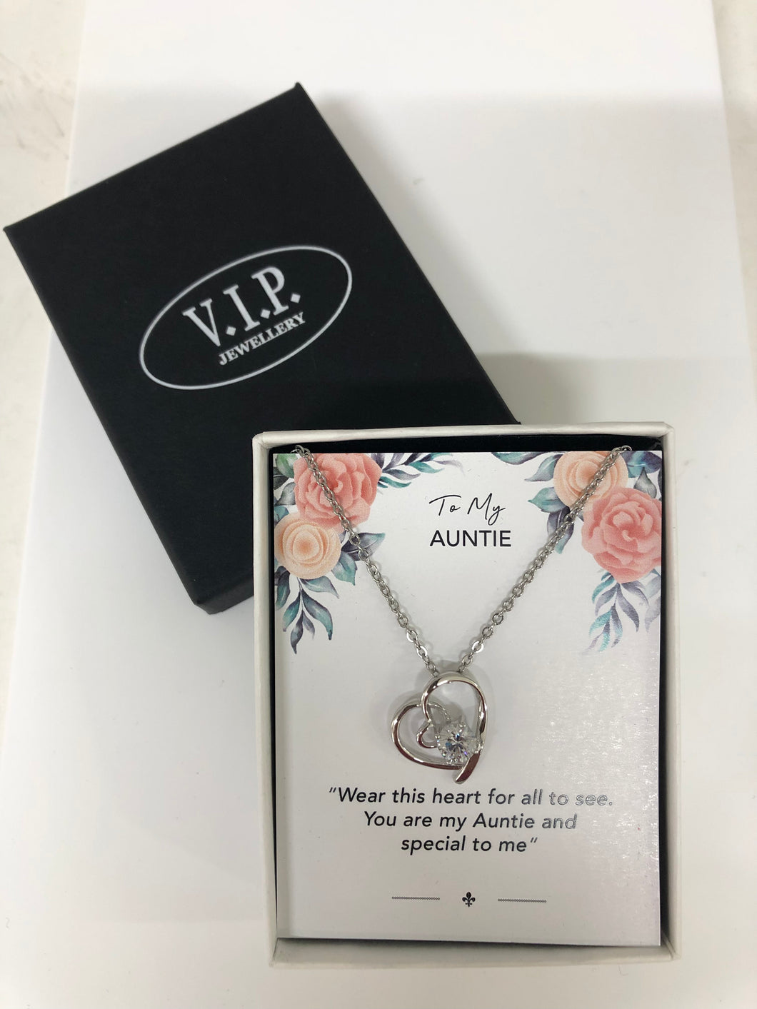Auntie Sentiment Heart Necklace