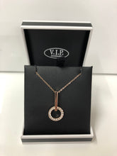 Load image into Gallery viewer, Rose Gold Crystal Drop Necklace (VIP 13R)

