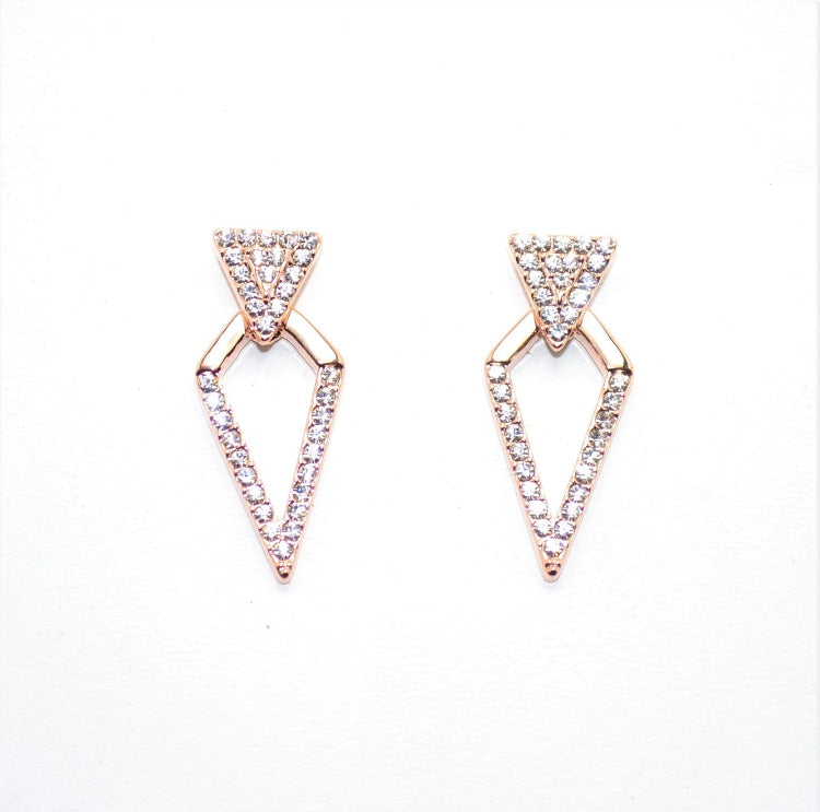 Gold Crystal Diamond Design Earrings (VIP 8G) – VIP Jewellery