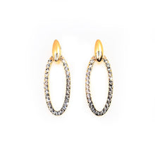 Load image into Gallery viewer, Gold Crystal Oval Drop Earrings (VIP 22G)

