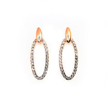 Load image into Gallery viewer, Rose Gold Crystal Oval Drop Earrings (VIP 22R)
