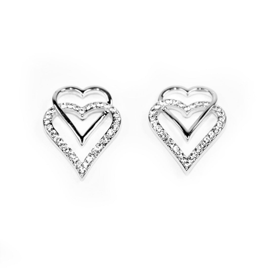 Crystal Double Heart Earrings (VIP 28)