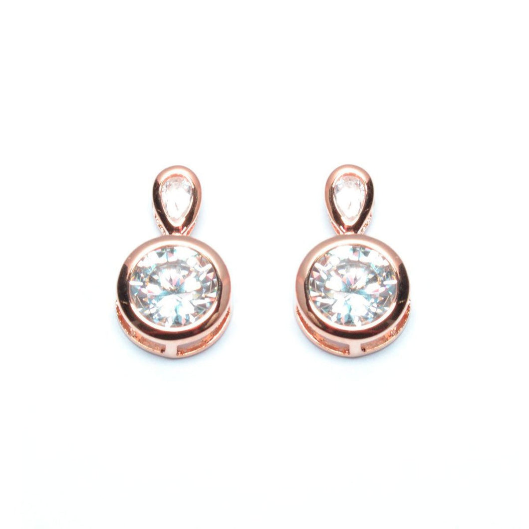 Rose Gold Crystal Cabochon Drop Earring (VIP 36R)