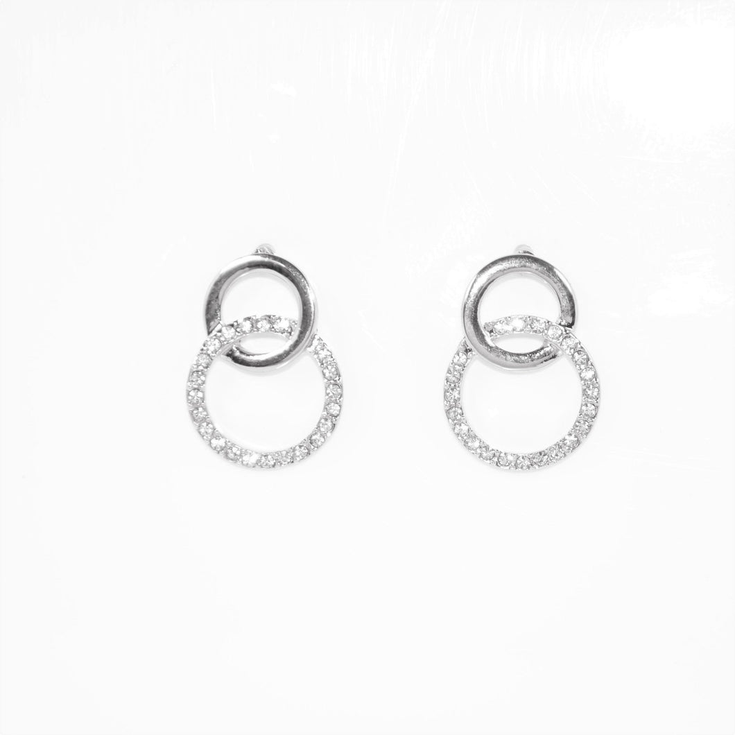 Crystal Double Circle Stud Earring (VIP 40)