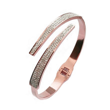 Load image into Gallery viewer, Rose Gold Crystal Overlap Bangle (VIP59R)
