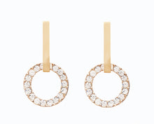 Load image into Gallery viewer, Gold Crystal Drop Circle Stud Earrings ( VIP 78G)
